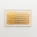 Andrew Schoultz To Whom It May Concern gold leaf American flag painting