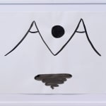 Corey K. Lamb - simplified black and white ink drawing of mountains and shadow that resemble breasts