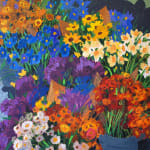 grey flower pots containing various types of flowers in a variety of colors by Nicholas Bono Kennedy
