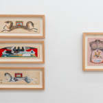 Installation image of Lou Benesch's paintings at Hashimoto Contemporary Los Angeles