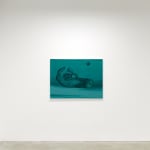 Installation photo of Maiden by Corey Lamb, painting of "God-hand"