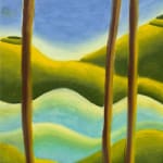 pastel drawing of a lush green landscape by artist Bianca Nemelc
