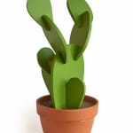 Jeff Canham wooden plant sculpture in a terra cotta pot