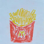 sketch of Mcdonald's french fries on Ritz-Carlton notepad paper