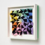wooden wall sculpture with rainbow colors