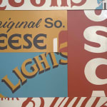 painting collage of neighborhood store signs