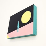 Mario Wagner colorful painting of figure and moon
