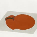 Thomas Danthony - a acrylic painting of a brown dog in fetal position on a grey platform