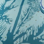 Natalia Juncadella painting of blue pool with shadows cast over it