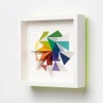 wooden geometric wall sculpture by Sean newport - rainbow