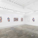 Installation view of Scott Albrecht's exhibition "What Holds Us" at Hashimoto Contemporary, San Francisco. Depicted from left to right: "In The Quite of What Is," "Hereing," "In Everything, Everywhere," "Resting In a Memory," "A Silent Echo," "Tracing Time," and "Poems for Tomorrow."