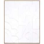Scott Albrecht wood relief painting, all white subtle shapes