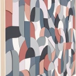 Scott Albrecht side view abstracted typography design in shades of blue lavender and red