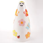 Lorien Stern's ceramic sculpture of a ghost with flowers and bugs