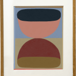 abstract painting with two half circles