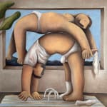 two male figures draped over eachother