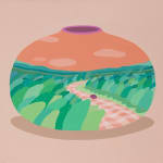 Danym Kwon's painting of a vase with a landscape scene
