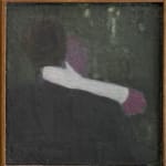 Painting of a figure putting their arm behind someone's neck