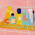shelf containing different toiletries