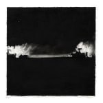 Joel Daniel Phillips Broken Plains drawing series of dark black charcoal with fire in distance
