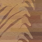 detail of Natalia Juncadella painting of wood floor with cast shadows from plant