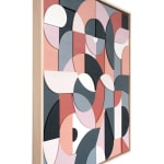 Scott Albrecht wood relief painting in pink and blue tones