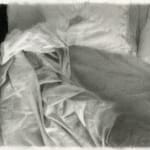 graphite drawing of bedsheets