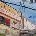 Madison Brooks - detail image of the painting "Birds on the Block"