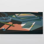 Installation view of Adrian Kay Wong's painting Desk in the gallery