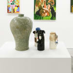 Installation view of Katie Kimmel's ceramic piece 'Meera with Pin'
