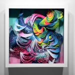 Crystal Wagner colorful abstract biomorphic paper sculpture