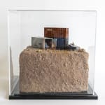 full view of artwork in glass case