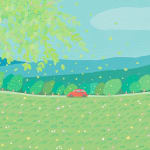 Danym Kwon - detail of "Driving Through the Summer". the landscape on the vase