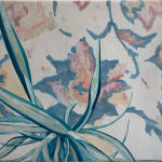 painting by Francisco Diaz Scotto of a plant and floral background