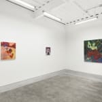Installation view of artist Genevieve Cohn's exhibition "In Defense of Tenderness," at Hashimoto Contemporary, San Francisco. From left to right: "Lessons in Weathering," "Offering 2," and "Sentinel of Small Things."