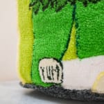 Soft sculpture of a Green Giant can of heart of palms