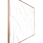 Scott Albrecht wood relief painting, all white abstract forms