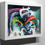 Crystal Wagner colorful abstract biomorphic paper sculpture
