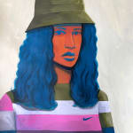 Dennis Brown's painting of a woman wearing a hat