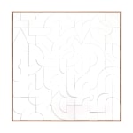 Scott Albrecht wood relief painting - abstract all white forms