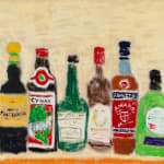 of line of different alcohol bottles