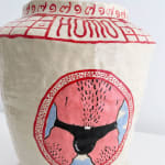 Christopher Gale large vase with man's crotch painted on the front