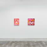 installation view of Megan Ellen MacDonald's exhibition "What Doesn't Kill You" at Hashimoto Contemporary San Francisco. From left to right: "Smiling Through Sadness," and "One of Many"