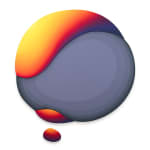 Jan Kaláb circular object with black gradient and dripping yellow to purple gradient