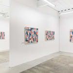 Installation view of Scott Albrecht's exhibition "What Holds Us" at Hashimoto Contemporary, San Francisco. Depicted from left to right: "The Meaning of Familiar Words," "The Shape of The Sky," "Where We Go When We Are Dreaming," and "In The Quiet of What Is."