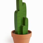 Jeff Canham wooden plant sculpture in a terra cotta pot