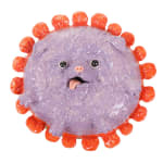 Katie Kimmel's ceramic sculpture of a purple yam with a face