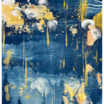 cyanotype featuring various landscapes and images of clouds layered with various acrylic paints by Gregory Euclide