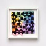 wooden wall sculpture with rainbow colors