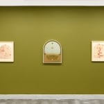 Install image of Petrichor, from left to right,“Fire Rainbow”, “Petrichor”, “Weathervane Trace Print”.